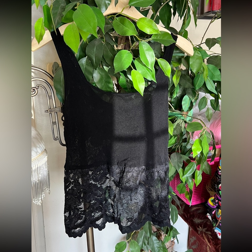 Elegant Black Lace Tank Top